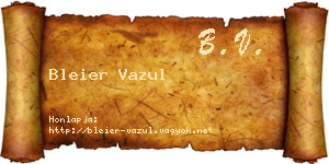 Bleier Vazul névjegykártya